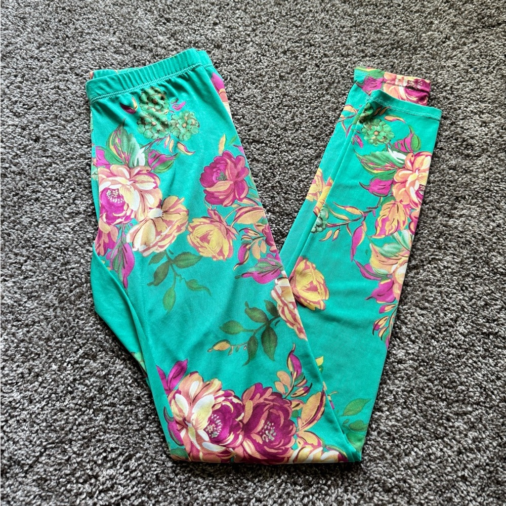 Floral silk leggings